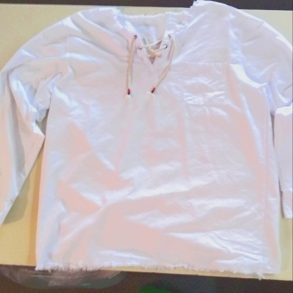 Men's laced neck cotton shirt - Picture 1 of 4